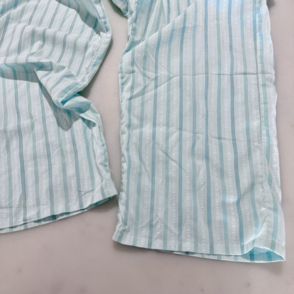 Women’s One Size Blue Green Stripe Pajama Pj Pants Soft Lounge Sleepwear Casual - Picture 6 of 9